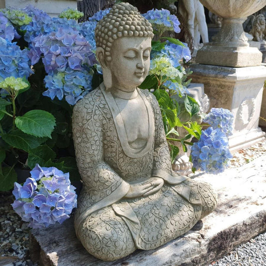 Medium sized Sitting Lotus Robe Buddha Statue