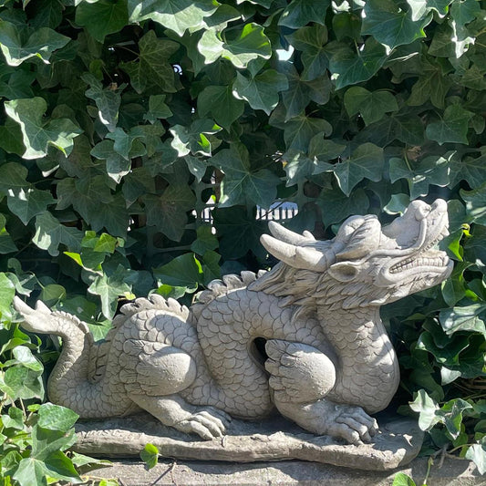 Mystical  Oriental Dragon Stone Cast  Statue Garden Ornament