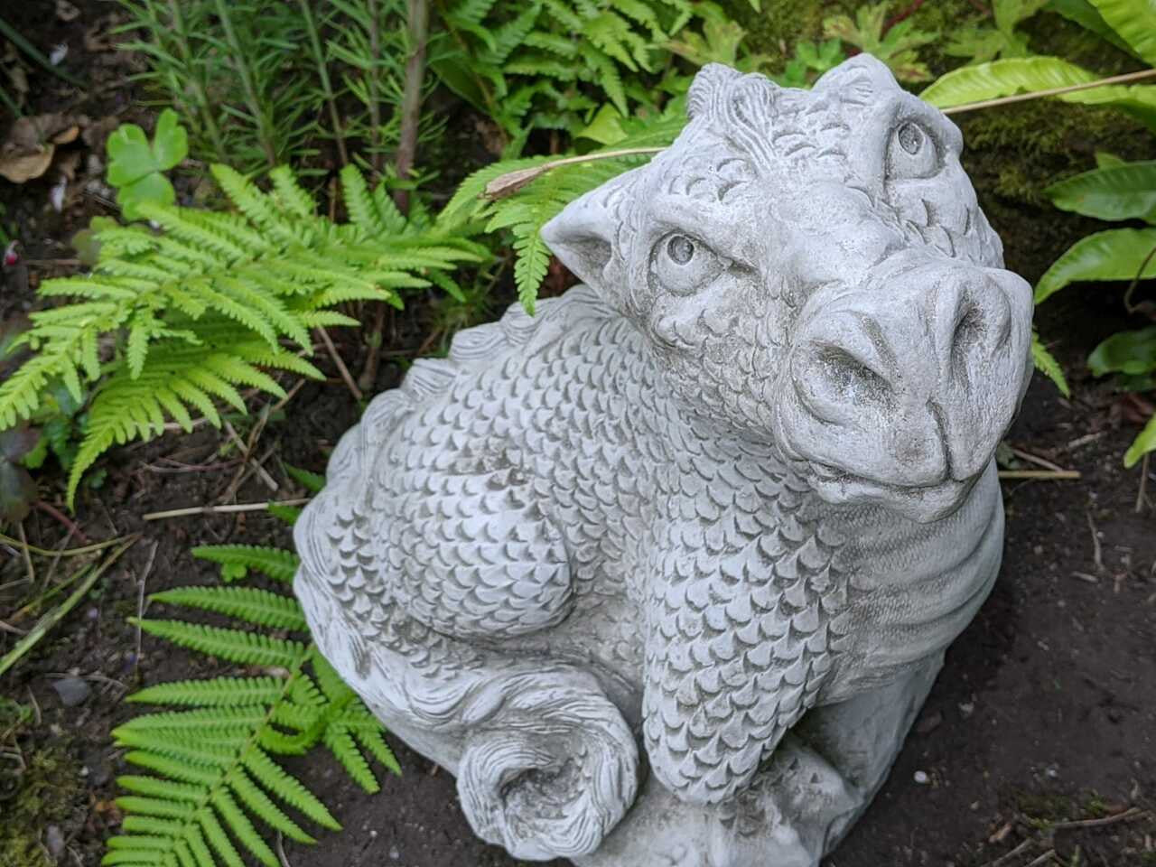 Mythical Terracotta Dragon Stone Cast Ornament