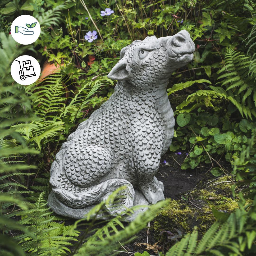 Mythical Terracotta Dragon Stone Cast Ornament