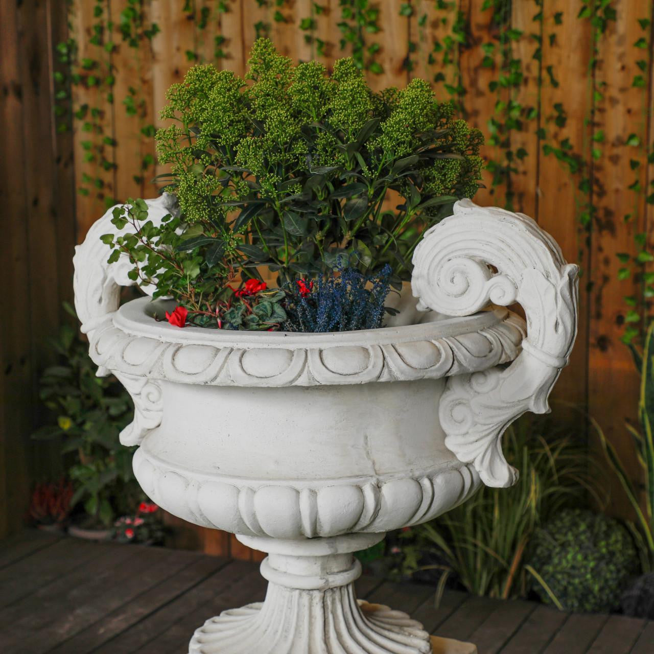 Pair of Large Edwardian Stone Vase on Plinths 