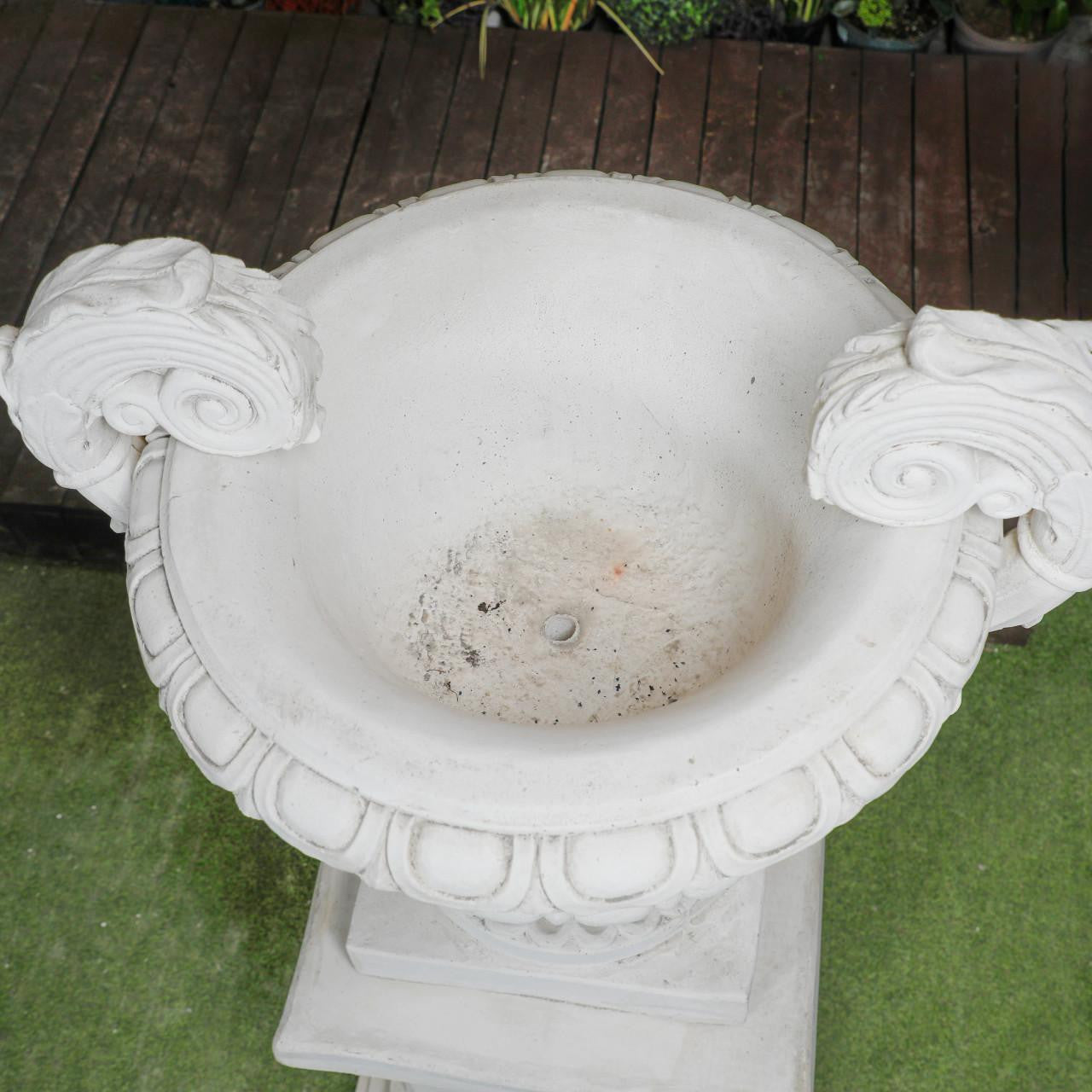 Pair of Large Edwardian Stone Vase on Plinths 