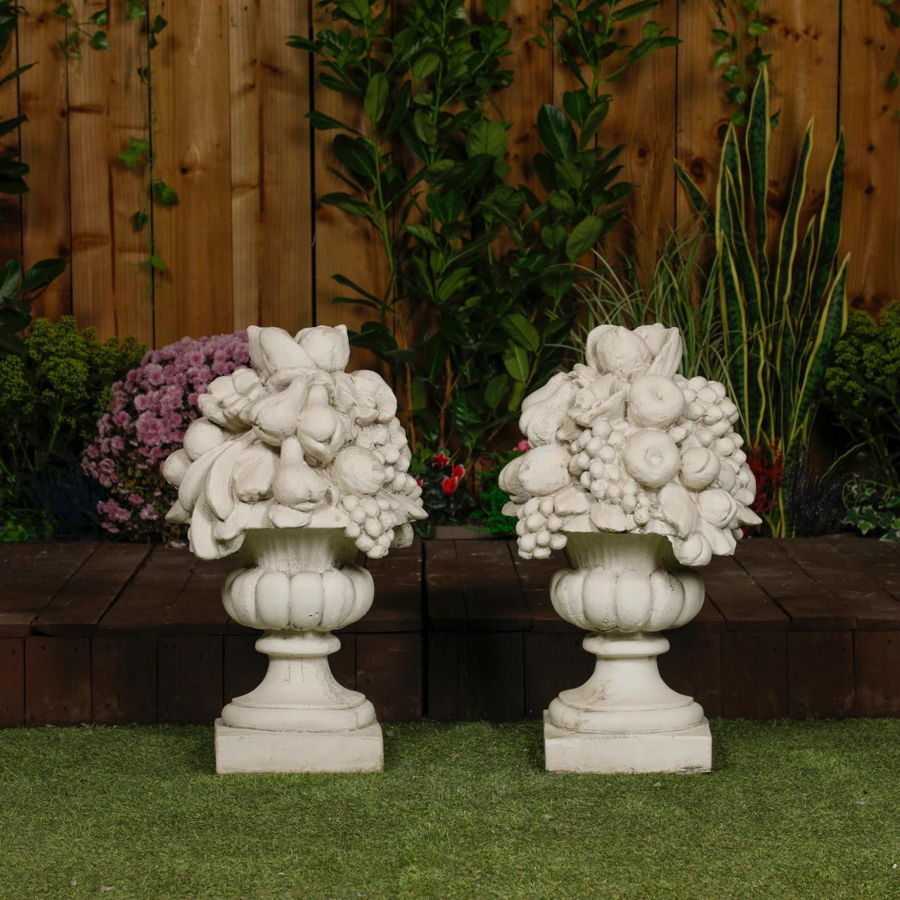 Pair Of Large Fruit Vase Pillar Tops 