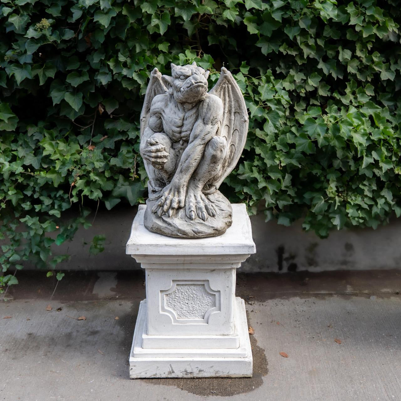 Pair of Large Gargoyle Sculptures Garden Statues