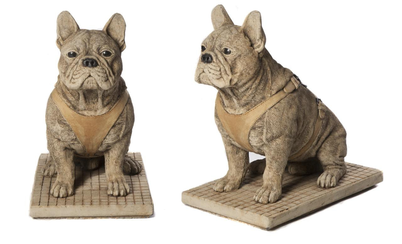 Pair of Life Size French Bulldog Statues