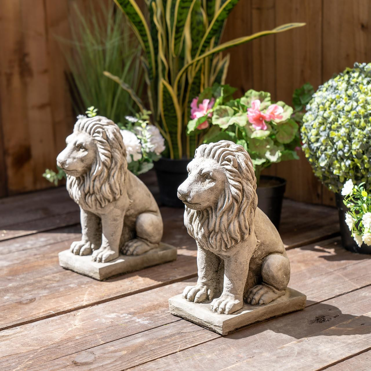 Pair of Small Bavarian Lion Garden sculptures