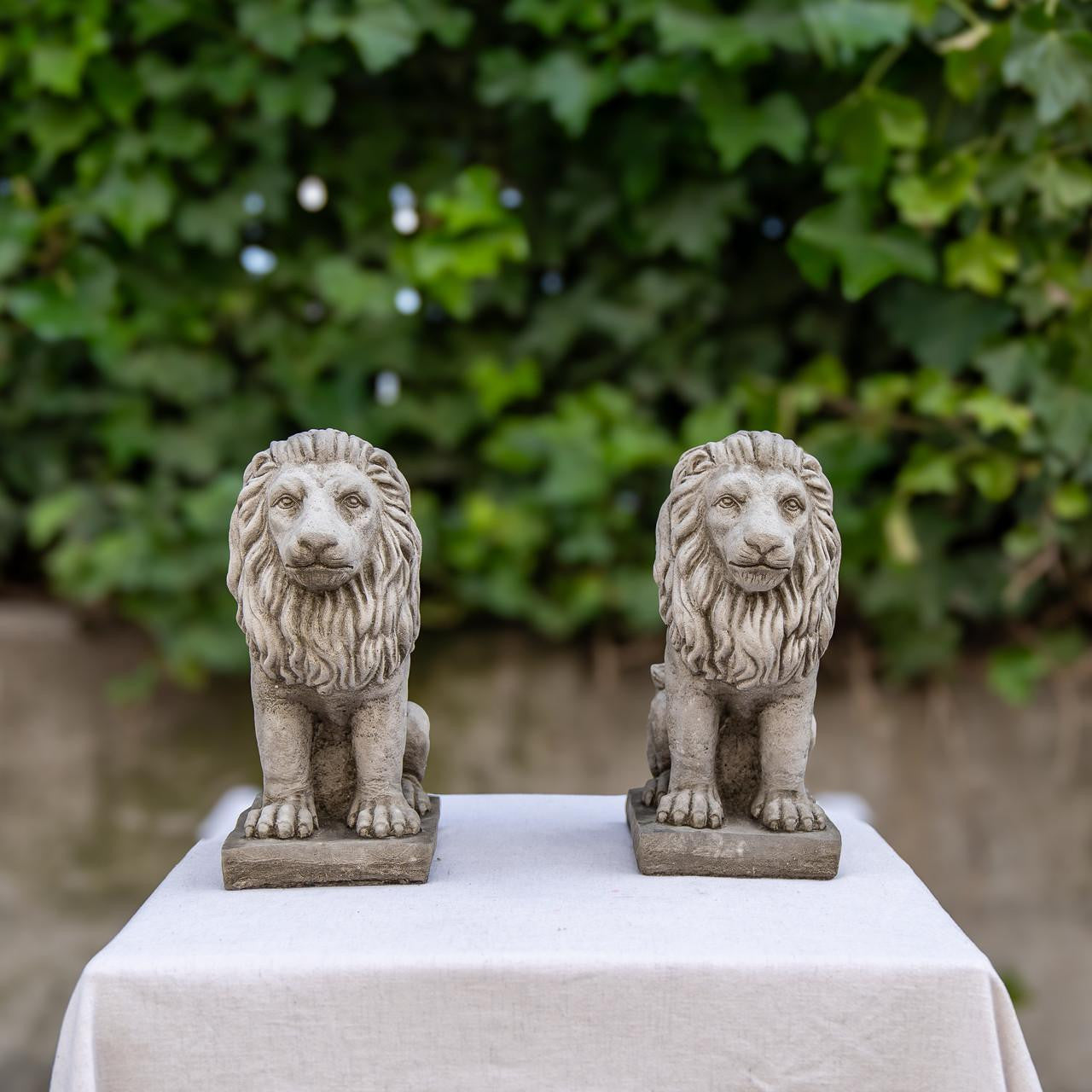 Pair of Small Bavarian Lion Garden sculptures