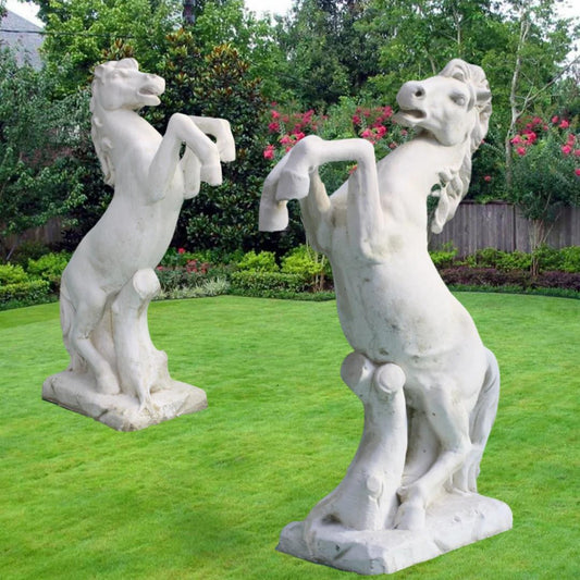 Pair of Stunning Large Rearing Horse Statues