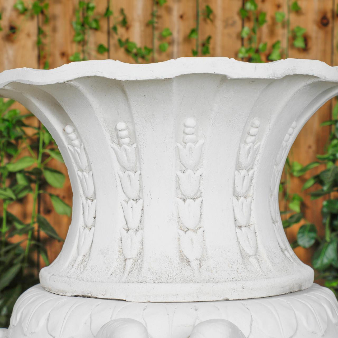Pair of Urns With Mythical Horned Man Design 