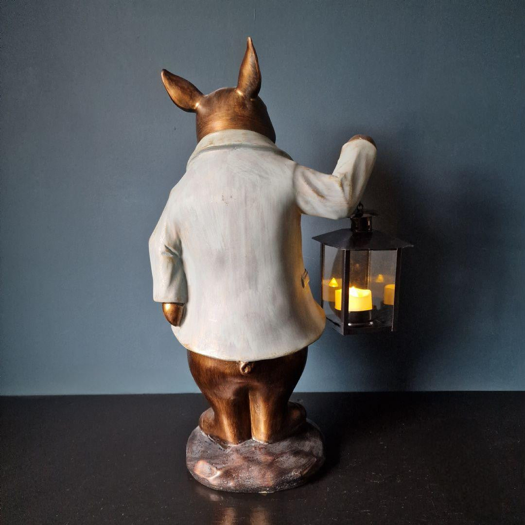 Pig with Lantern Home Decor Ornament