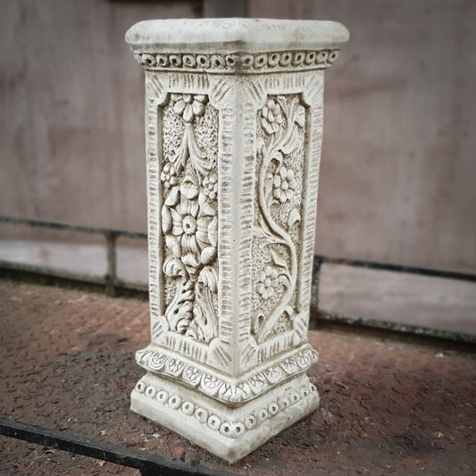 Floral Plinth Large Column Statuary Pedestal