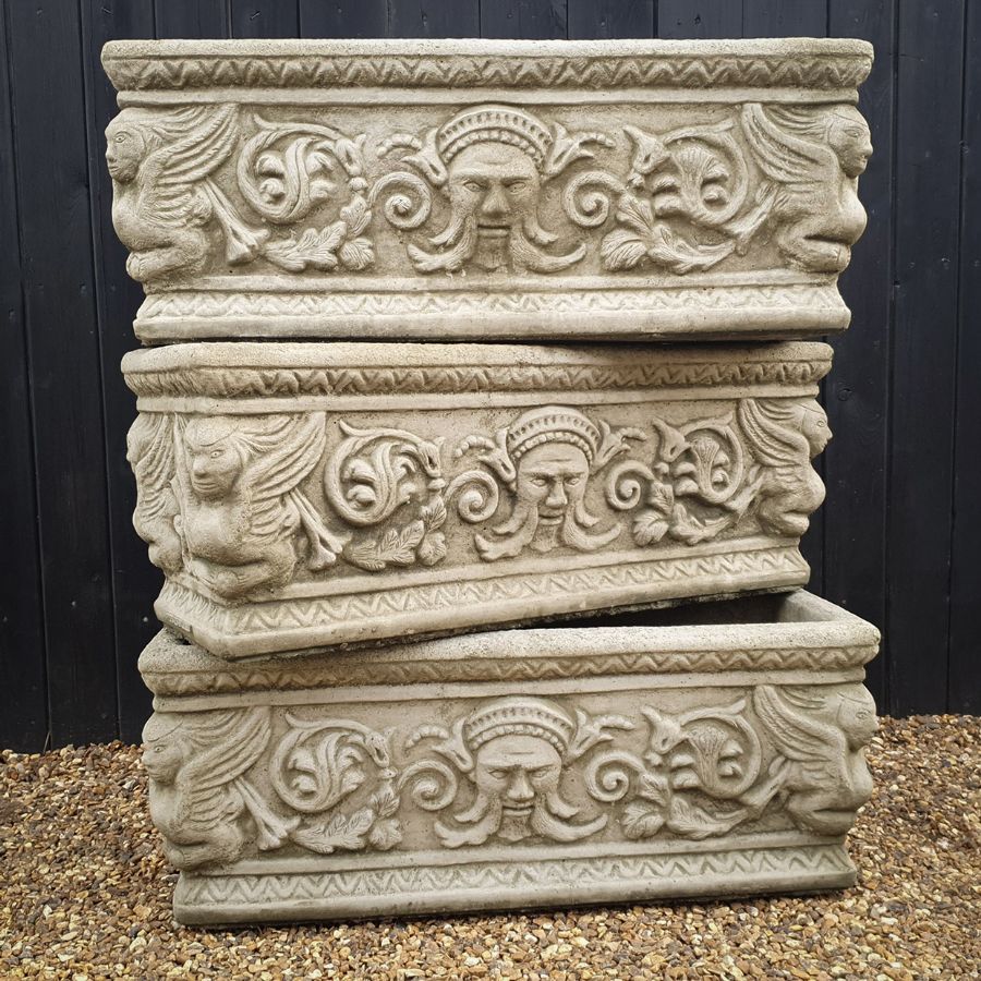 Nettuno Stone Trough – Classical Decorative Garden Planter