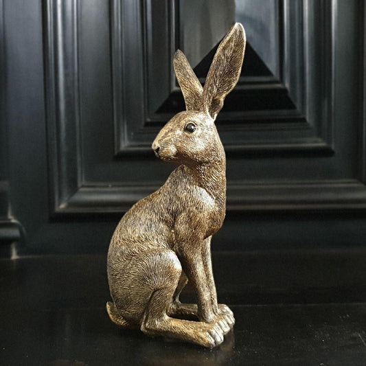 Resin Sitting Hare Garden Sculpture Home Decor Ornament
