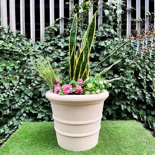 Round Sandstone Minimal Classic Pot Vase