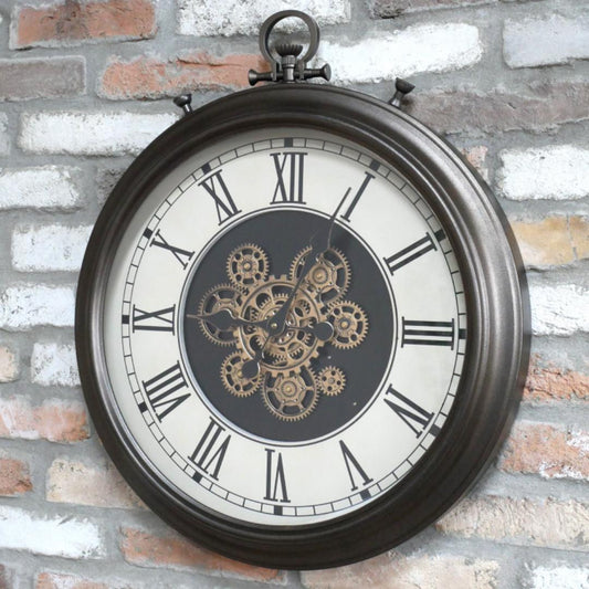 Rustic Clock With Cogs Wall mounted Home Decor