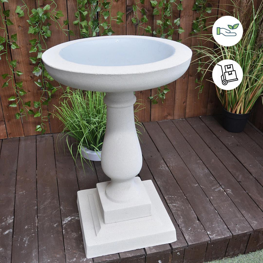 Sandstone Bird Bath with Round Bowl