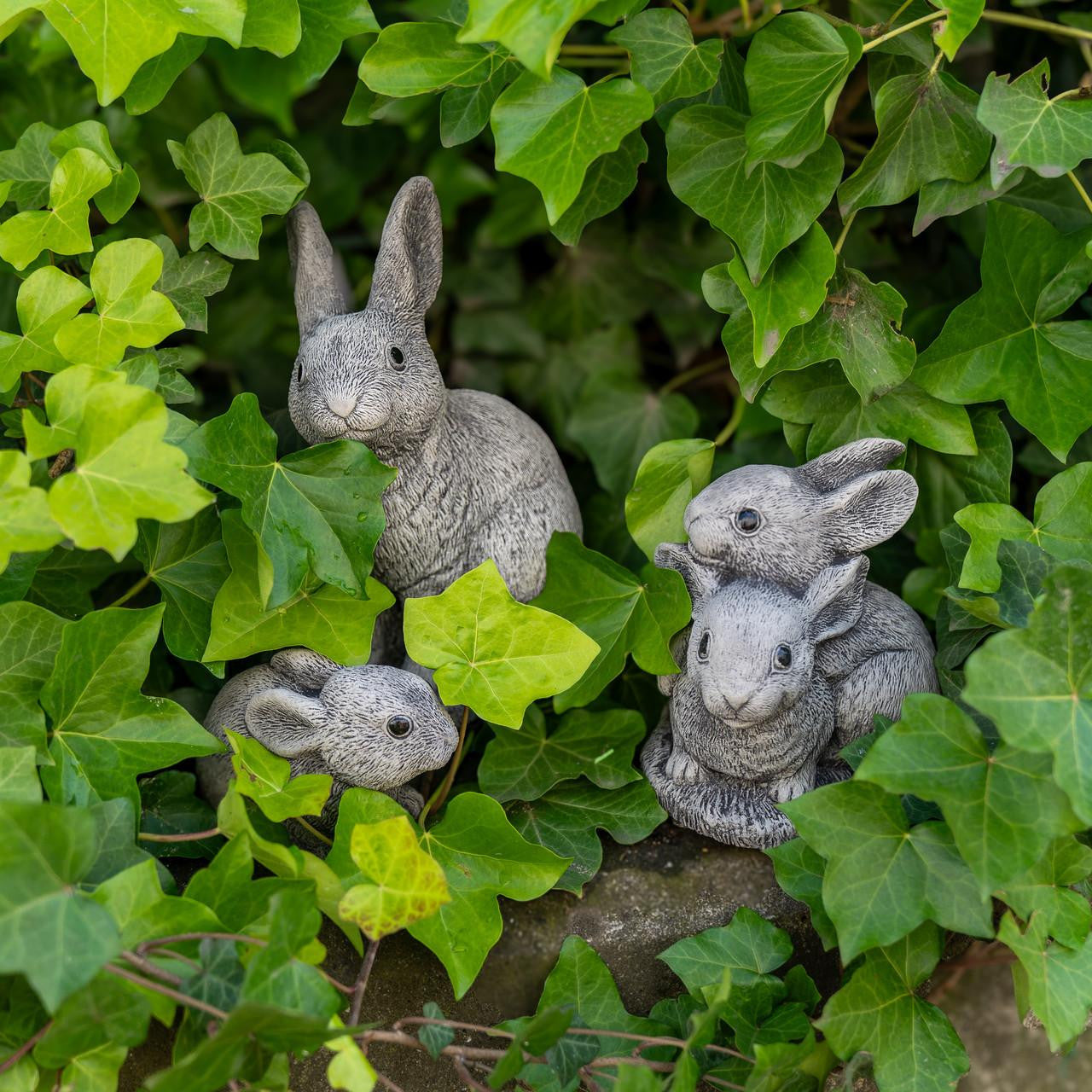 Set of 3 Bunny Rabbit Garden Ornaments