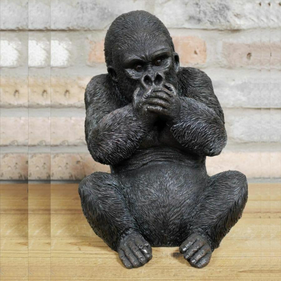Set of 3 Gorillas Garden No Talk Ornament/ Home Decoration