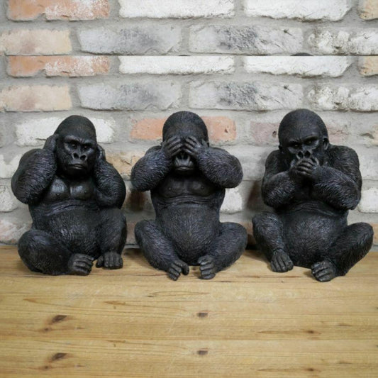 Set of 3 Gorillas Garden Ornament/ Home Decoration