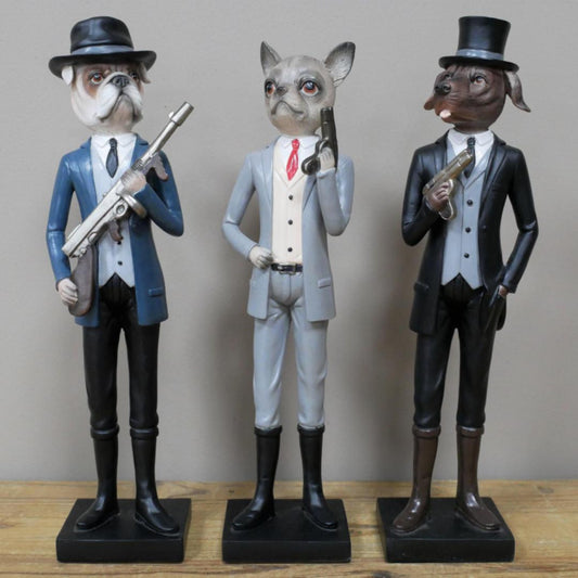 Set Of 3 K9 Agents Figure Home Decor Ornaments