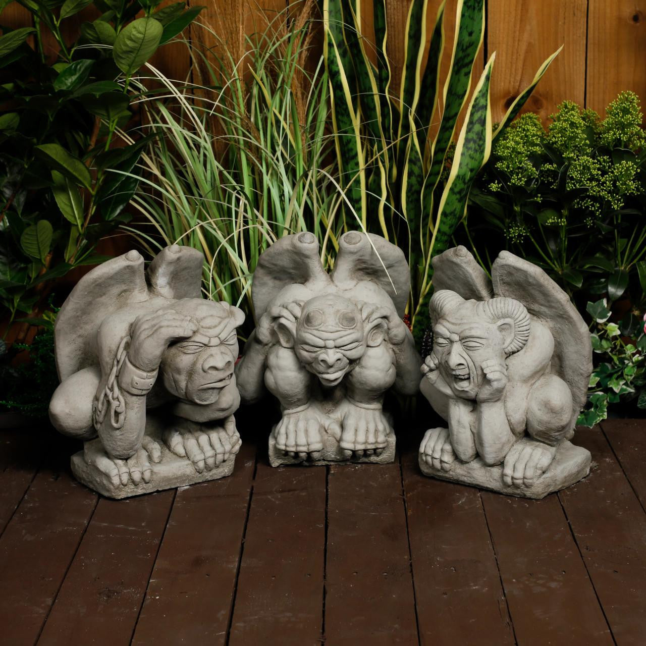Set of Three Gargoyle statues 