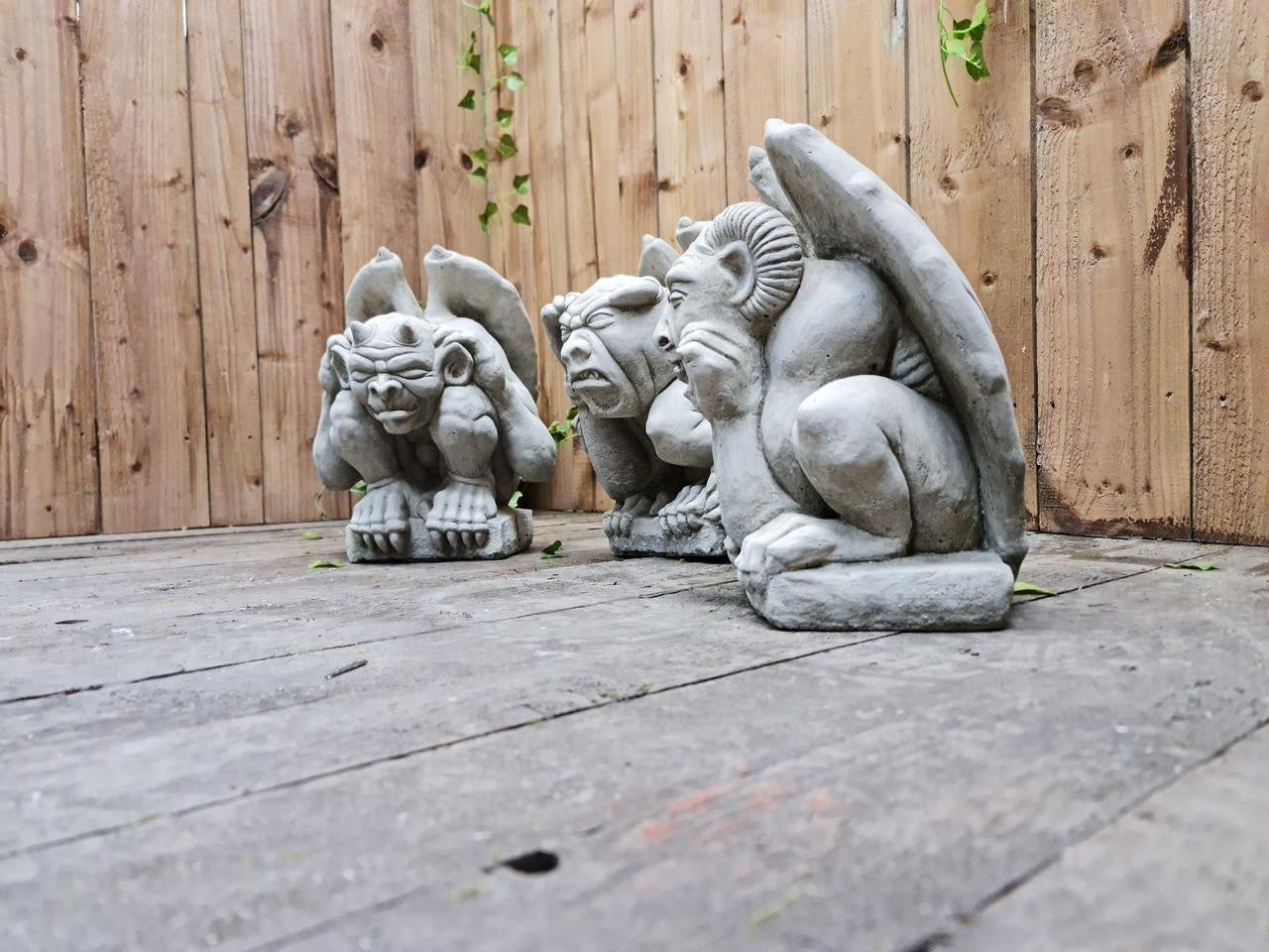 Set of Three Gargoyle statues