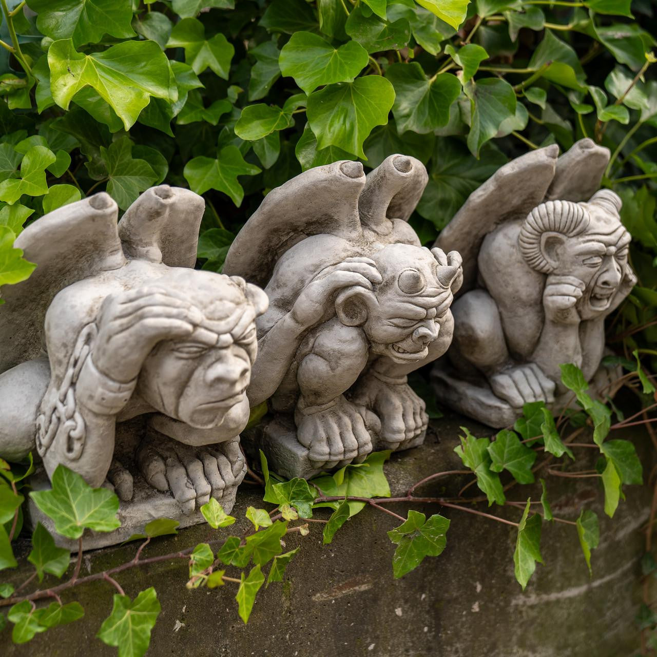 Set of Three Gargoyle statues