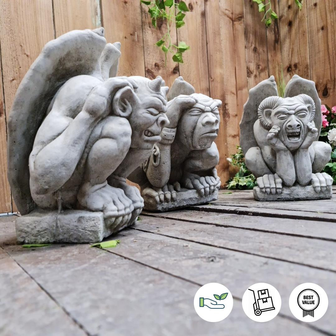 Set of Three Gargoyle statues