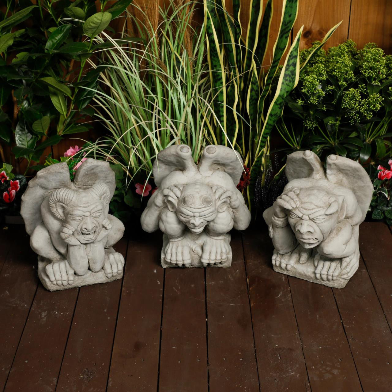 Set of Three Gargoyle statues 