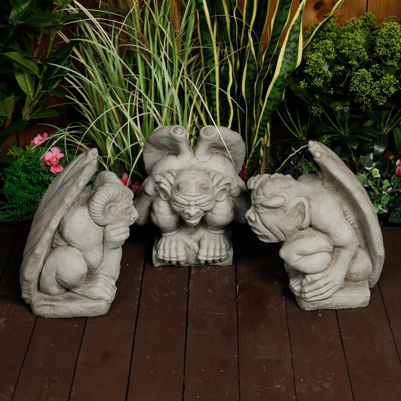 Set of Three Gargoyle statues 