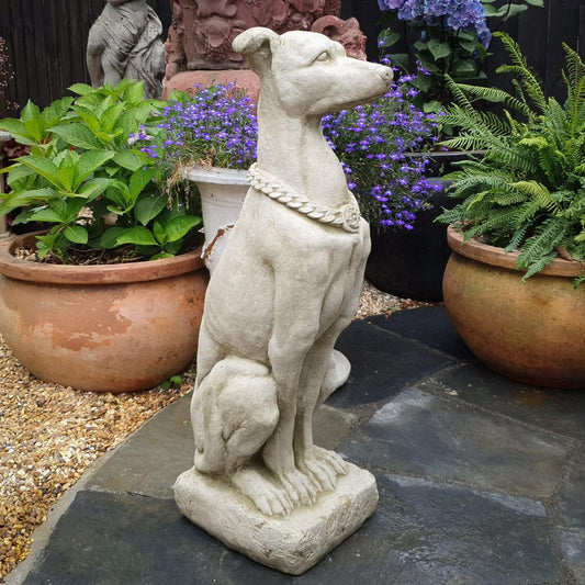 Single Large Sitting Guard Dog Statue