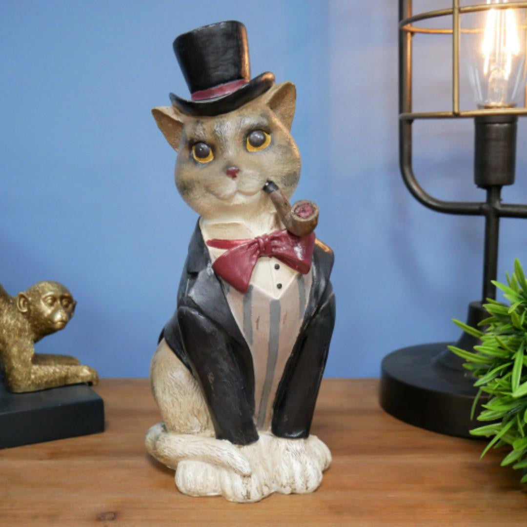 Sitting Cat Gentleman Home Decor