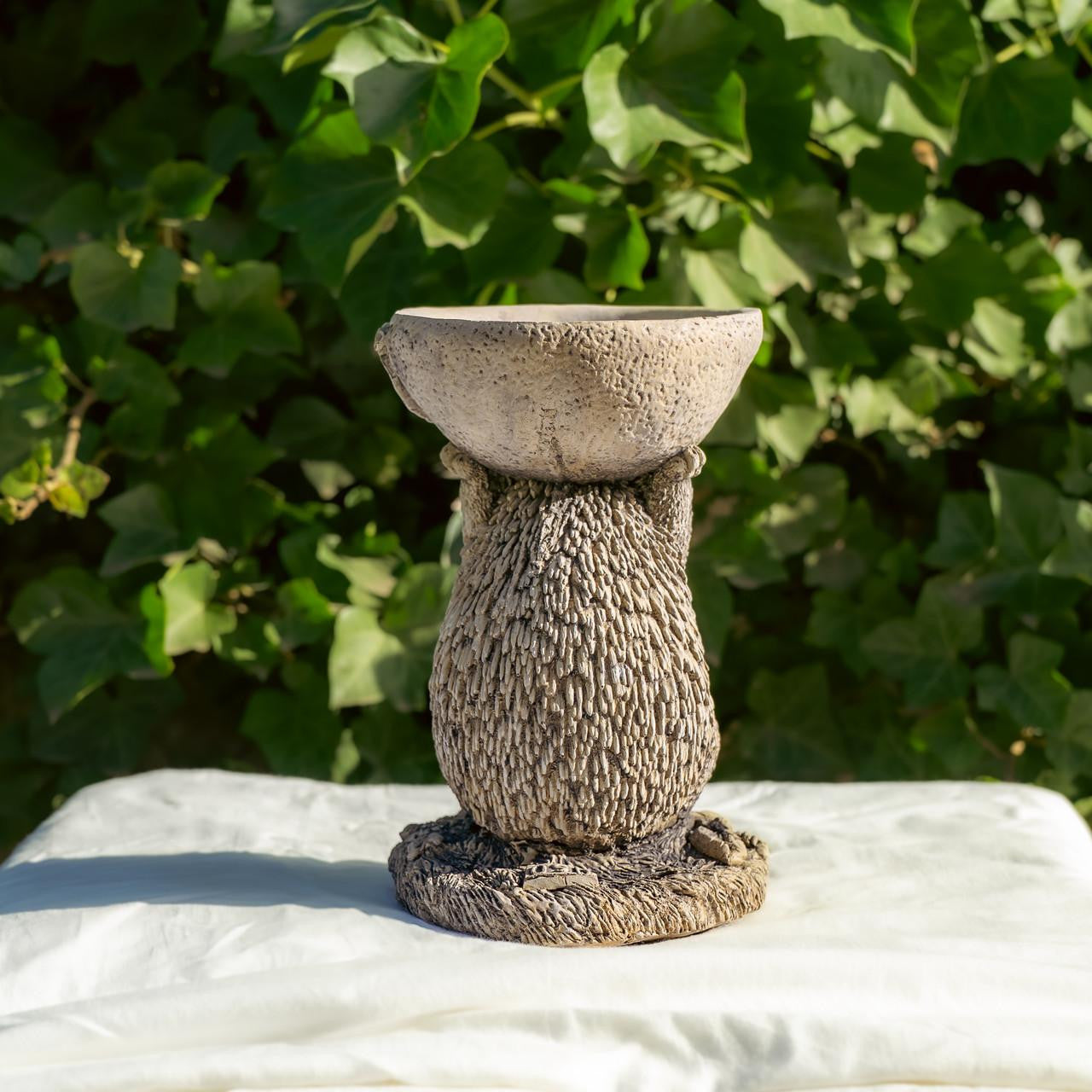 Small Adorable Hedgehog Design Stonecast Bird Bath