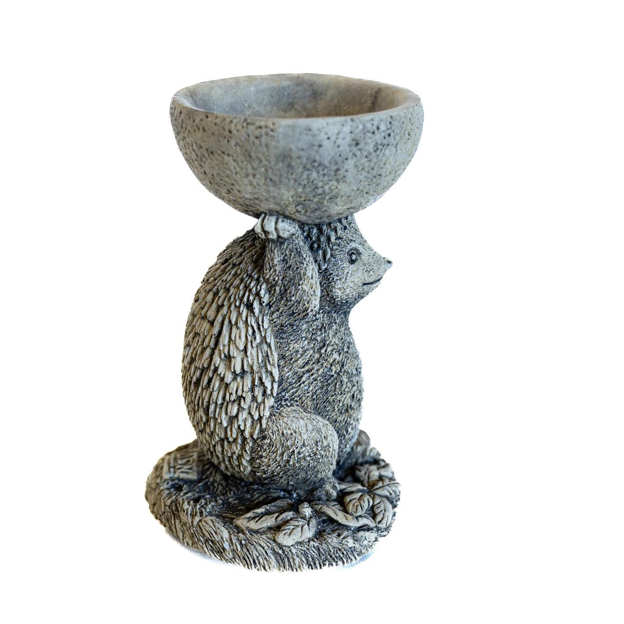 Small Adorable Hedgehog Design Stonecast Bird Bath