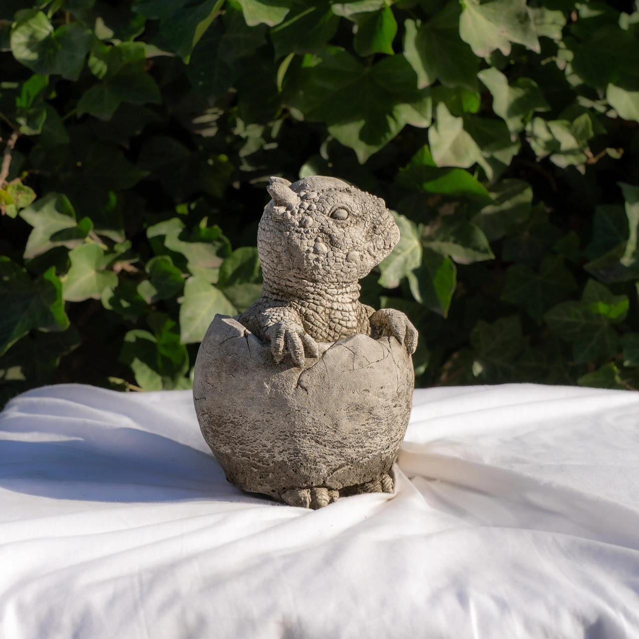 Small Stone Cast Baby Pachyceph Dinosaur Garden Sculpture