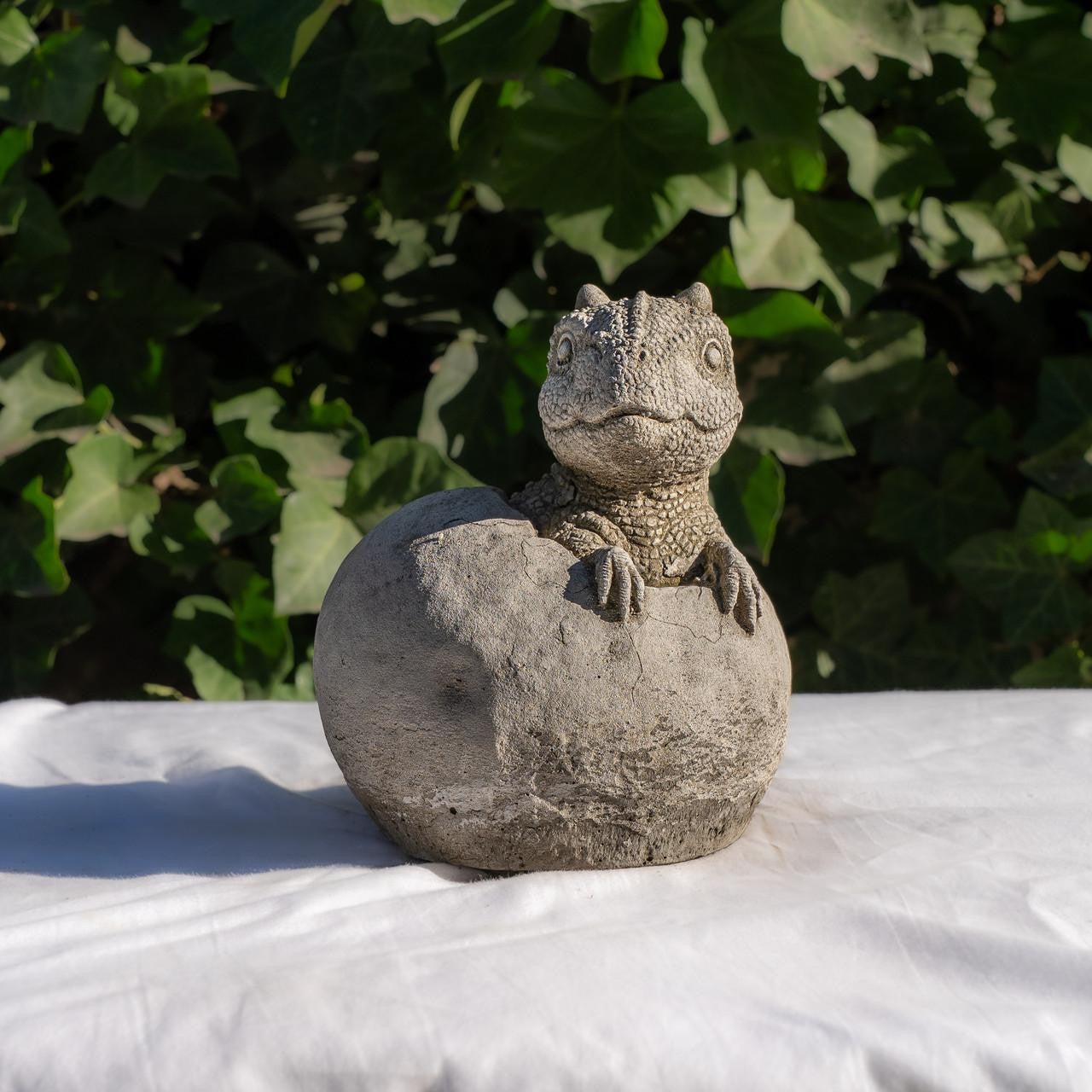 Small Stone Cast Baby Carno Dinosaur Garden Sculpture