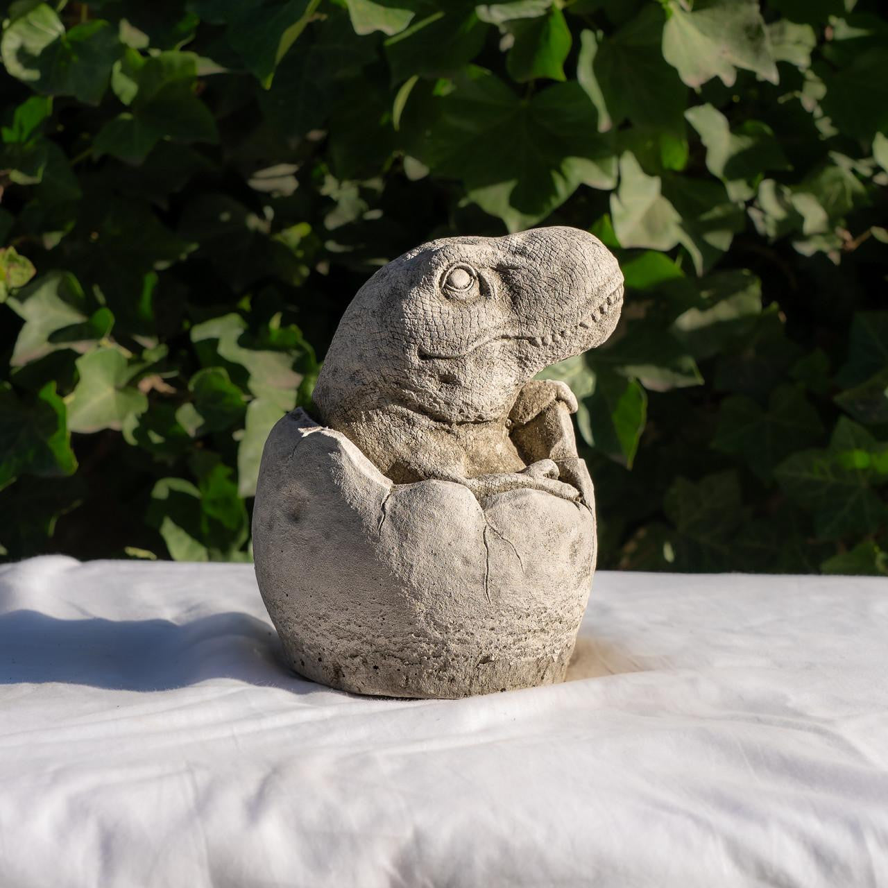 Small Stone Cast Baby T-Rex Dinosaur Garden Sculpture