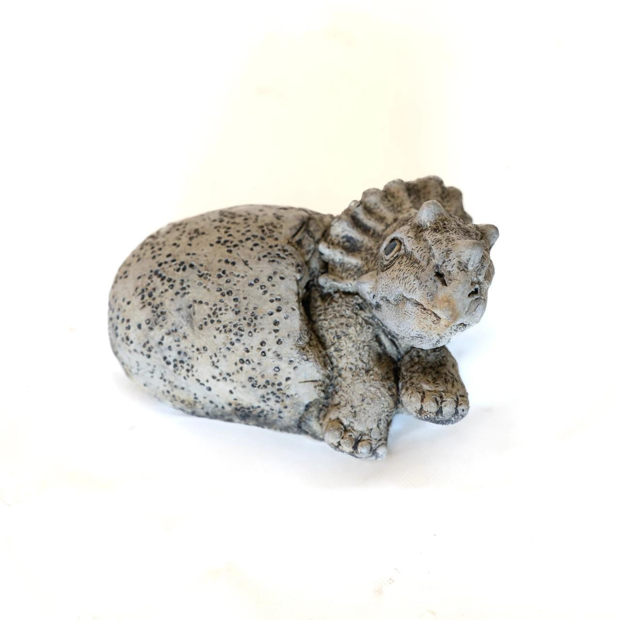 Small Stone Cast Triceratops Garden Sculpture Dinosaur Animal Statue