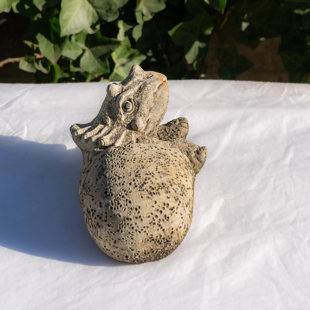 Small Stone Cast Triceratops Garden Sculpture Dinosaur Animal Statue