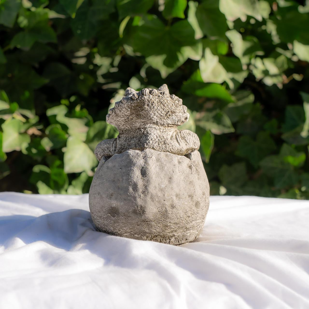 Small Stone Cast Baby Triceratops Dinosaur Garden Sculpture