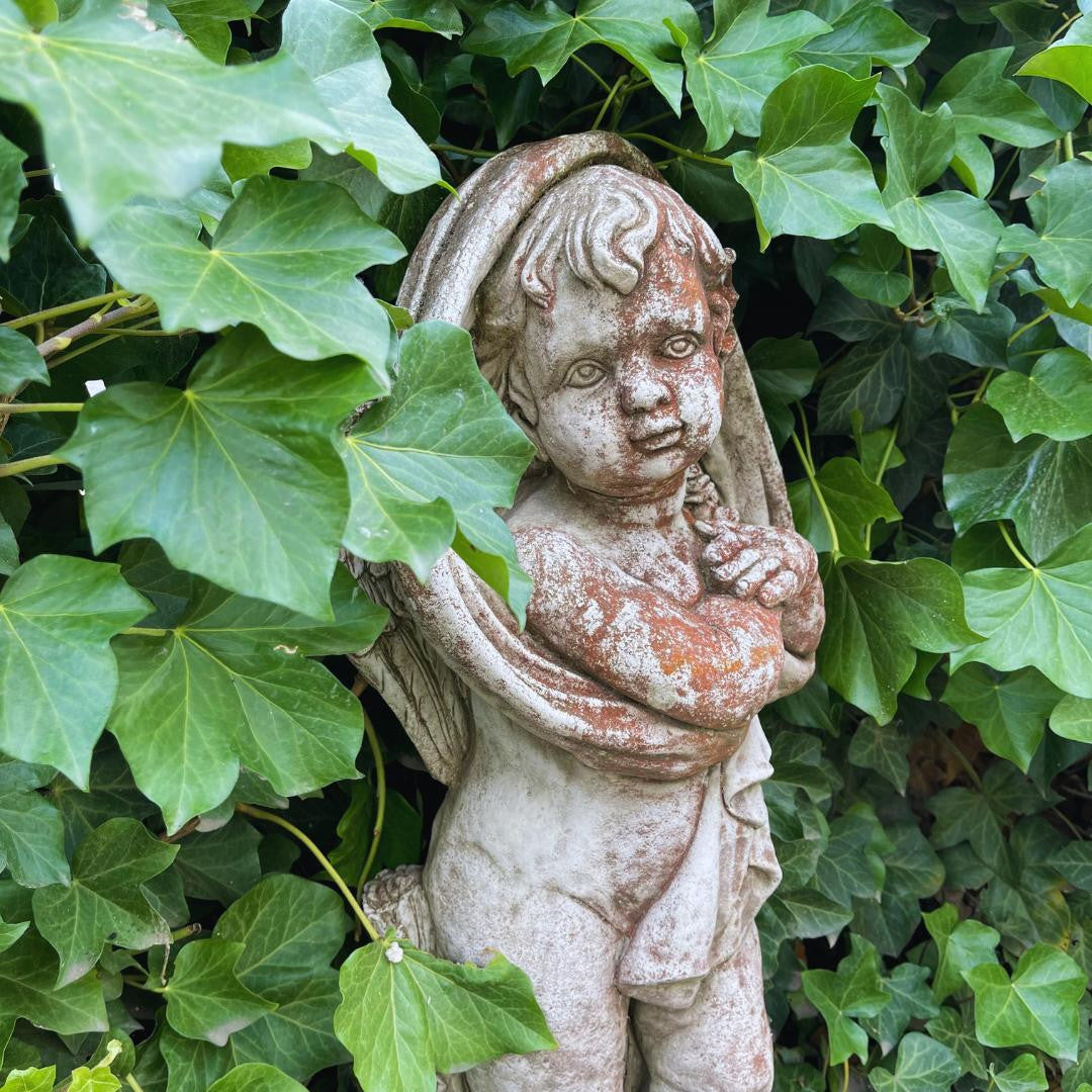 Special Limited Coloured Edition Large Cherub Statue 'Winter'