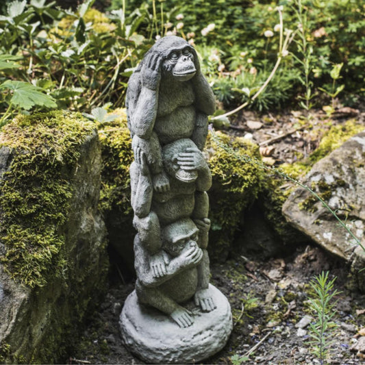 Stack of 3 Wise Monkeys Garden Ornament