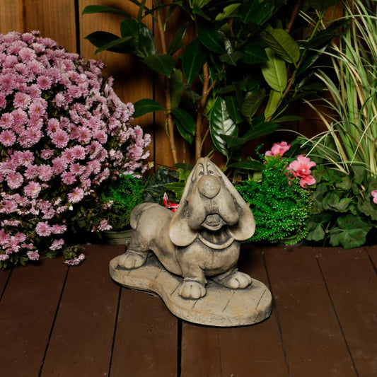 Stone Cast Basset Hound Statue