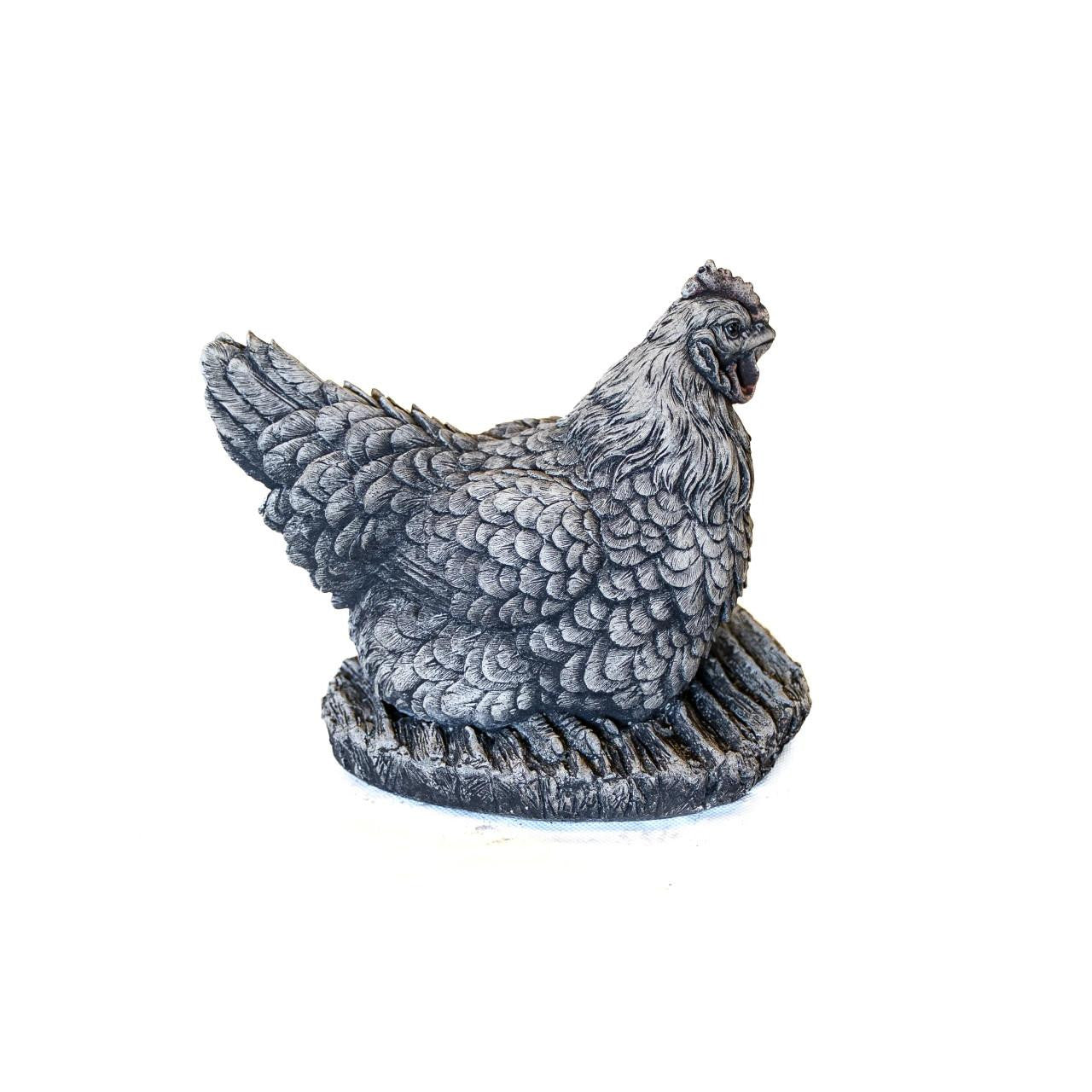 Small Stone Cast Chicken Garden Sculpture Animal Statue