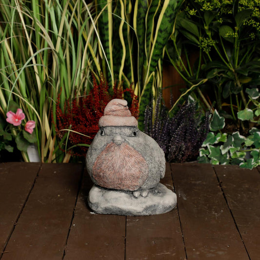 Stone Cast 'Christmas Robin' Garden Ornament 