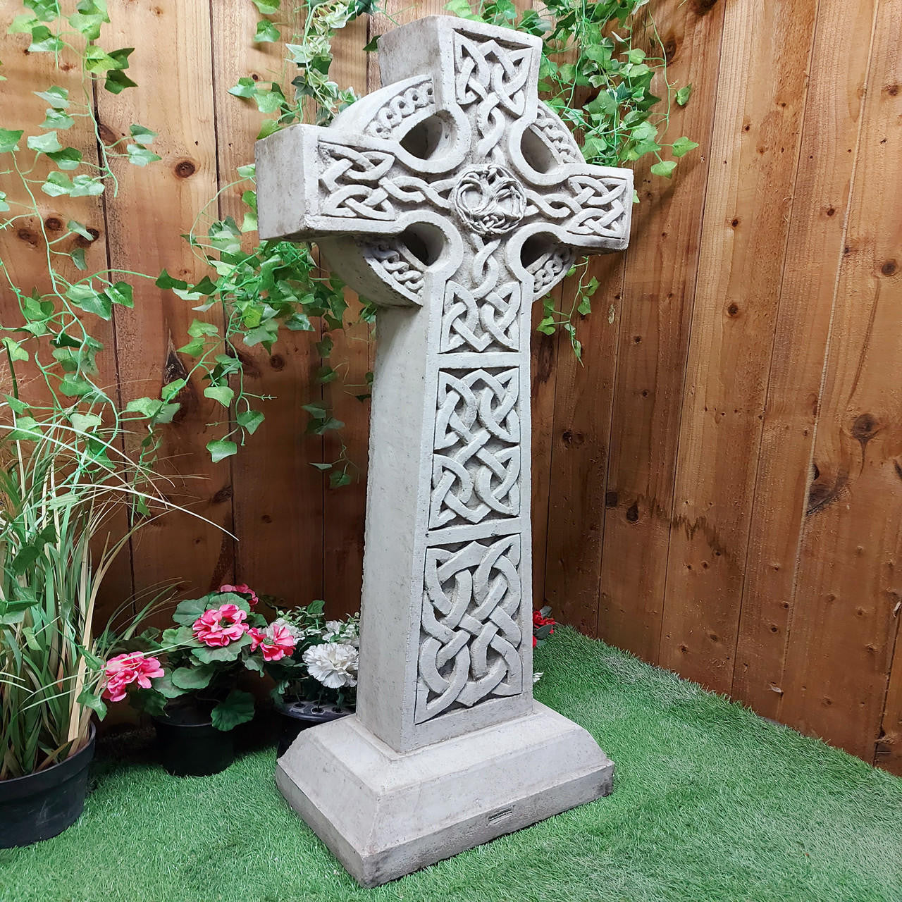 Stone Cast Detailed Giant Celtic Cross