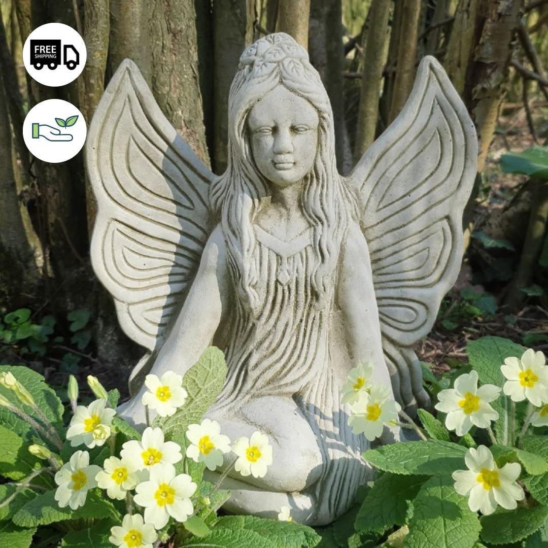 Stone Cast Fairy of the Forest Ornament