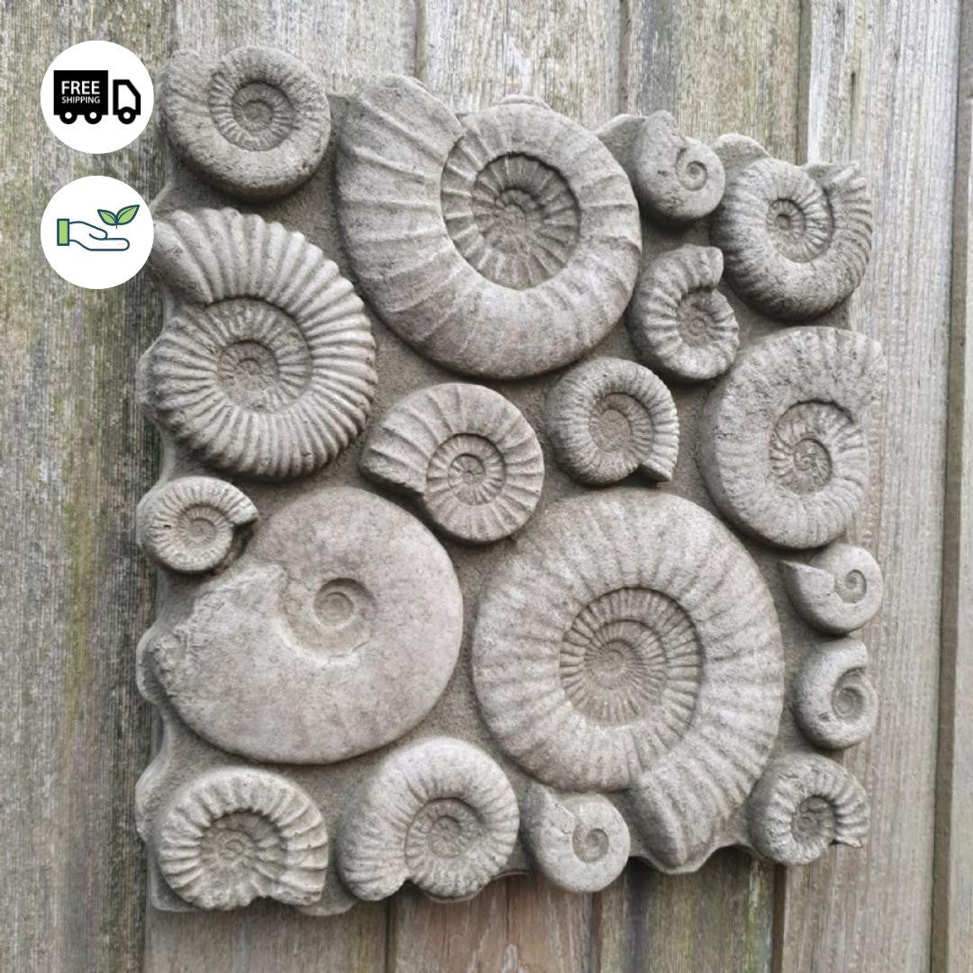 Stone Cast Fossil Design Plaque