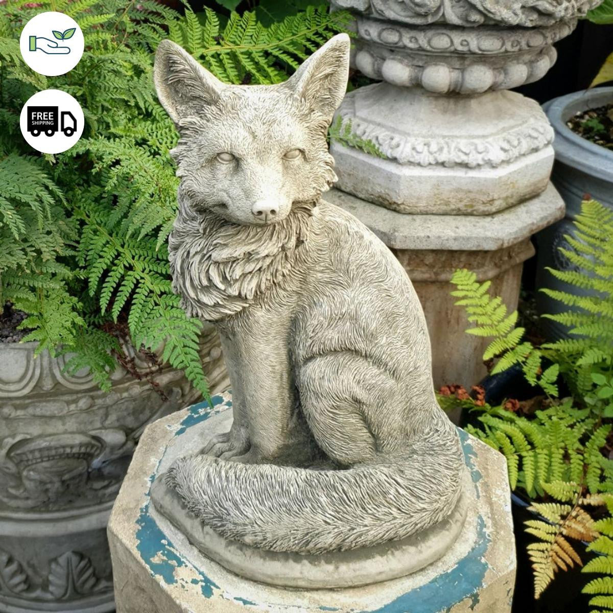 Stone Cast 'Fox' Garden Sculpture