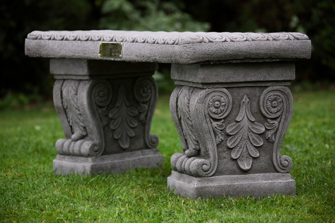 Stone Cast Garden Bench and LaLa Design Birdbath